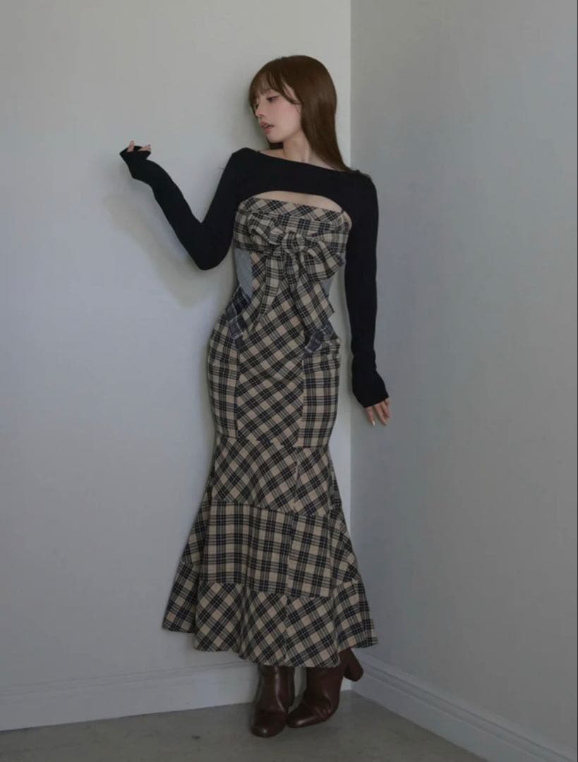 andmary Juni check dress (Sサイズ)