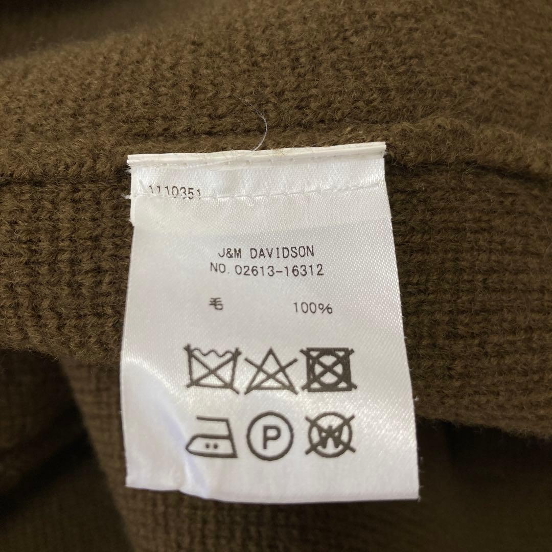 J&M DAVIDSON ニットポンチョ ウール100% カーキ Sサイズ