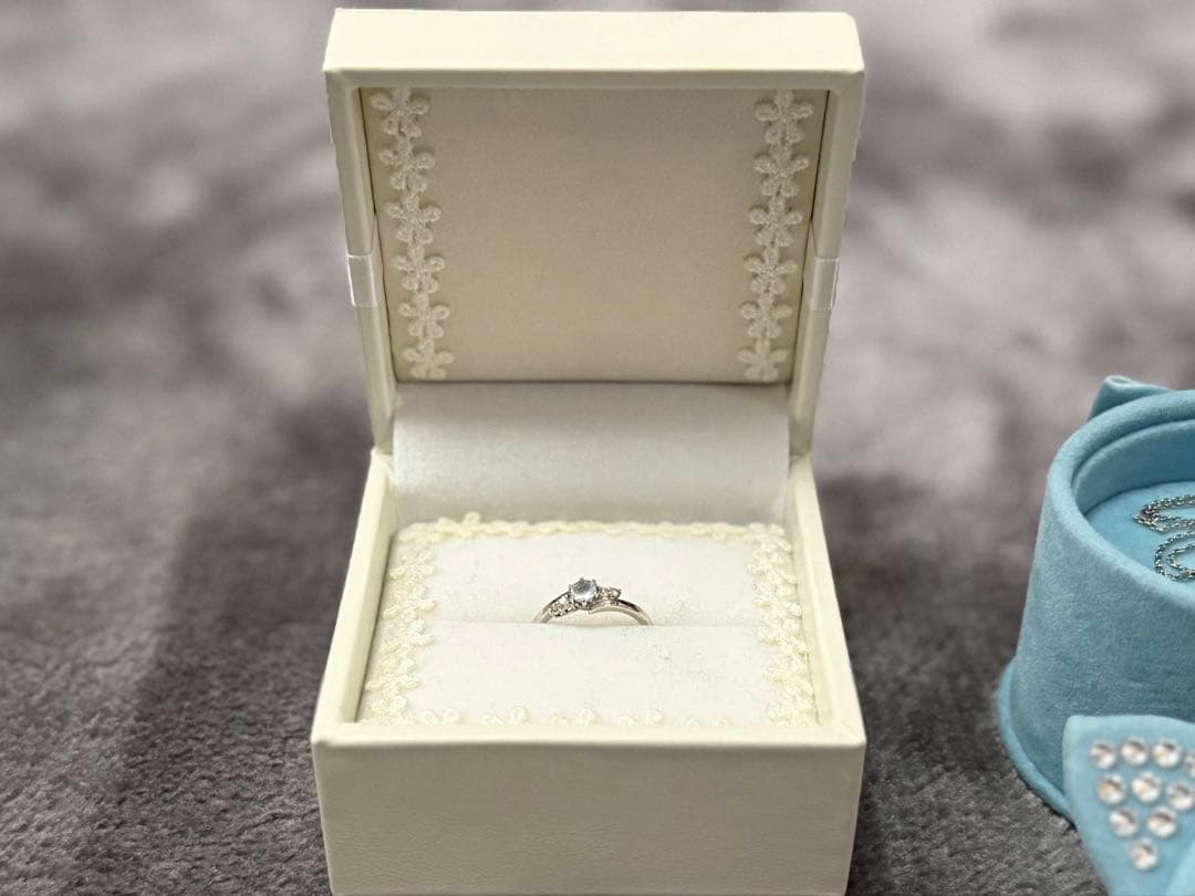 婚約指輪、猫のネックレス（ケース付き）