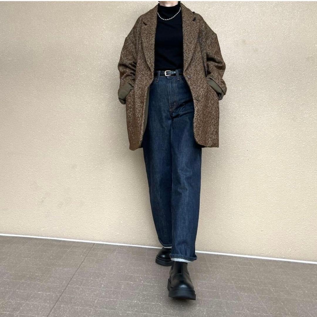 & DROBE ヘリンボーン ジャケット コート