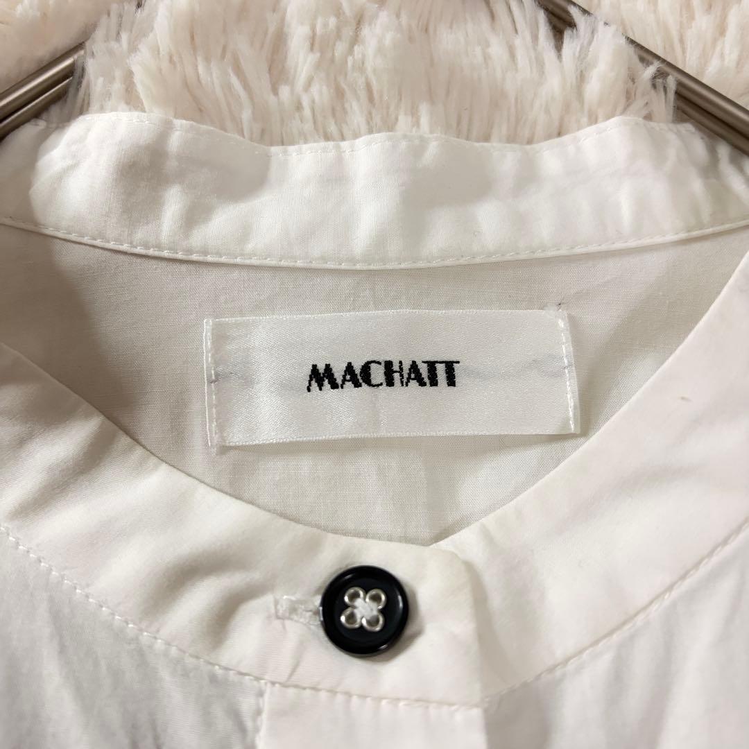 MACHATT スタンドカラー ロングシャツ オーバーサイズ シャツワンピース風