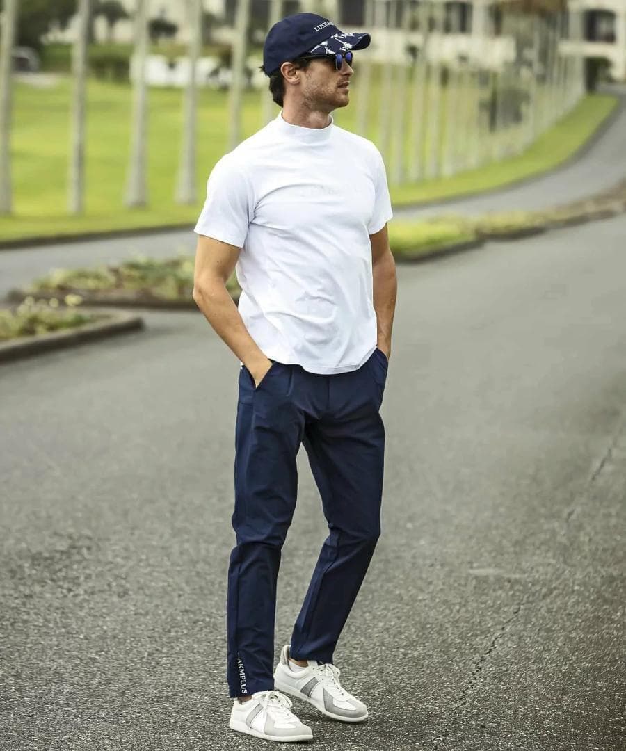 LUXEAKMPLUS 24SS サイドジップ ロゴ パンツ GOLF ゴルフ