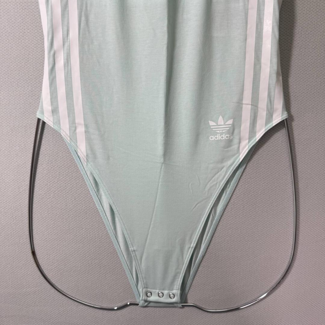 adidas ボディスーツ レオタード コットン Light Blue 海外L