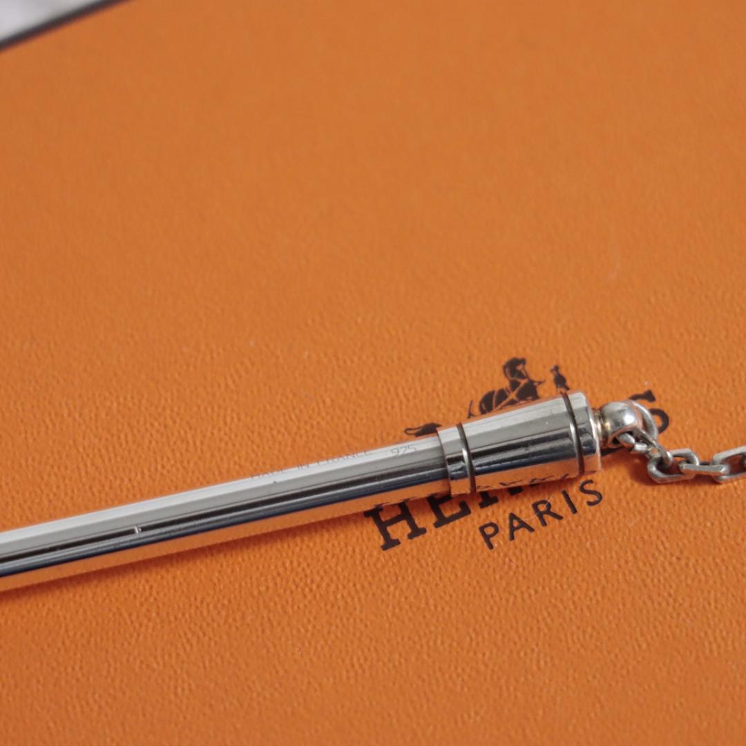 希少美品！エルメス　チェーンボールペン　筆記OK　925シルバー　銀　アジェンダ