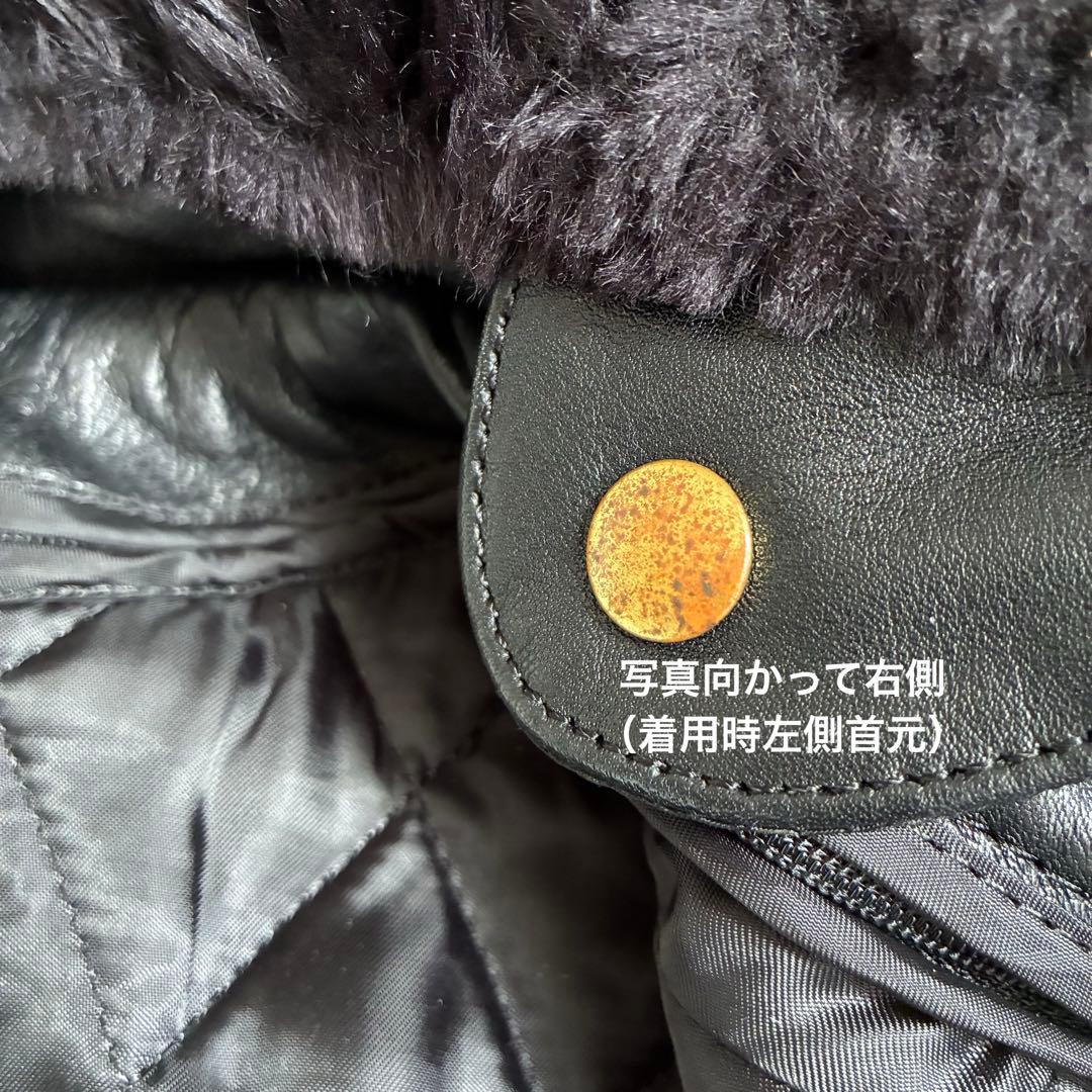 【美品】カドヤ KADOYA 黒 レザー シングルライダースジャケット Lファー