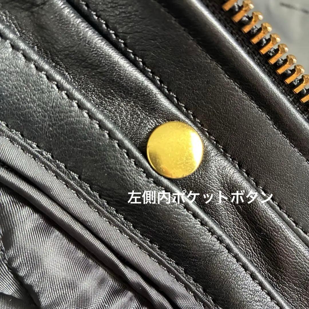 【美品】カドヤ KADOYA 黒 レザー シングルライダースジャケット Lファー