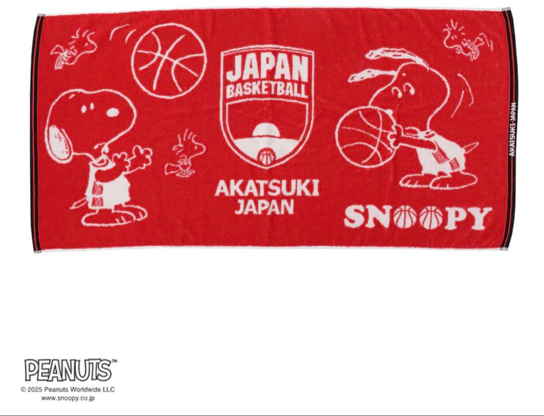 アカツキジャパン×スヌーピー バスタオル バスケ日本代表