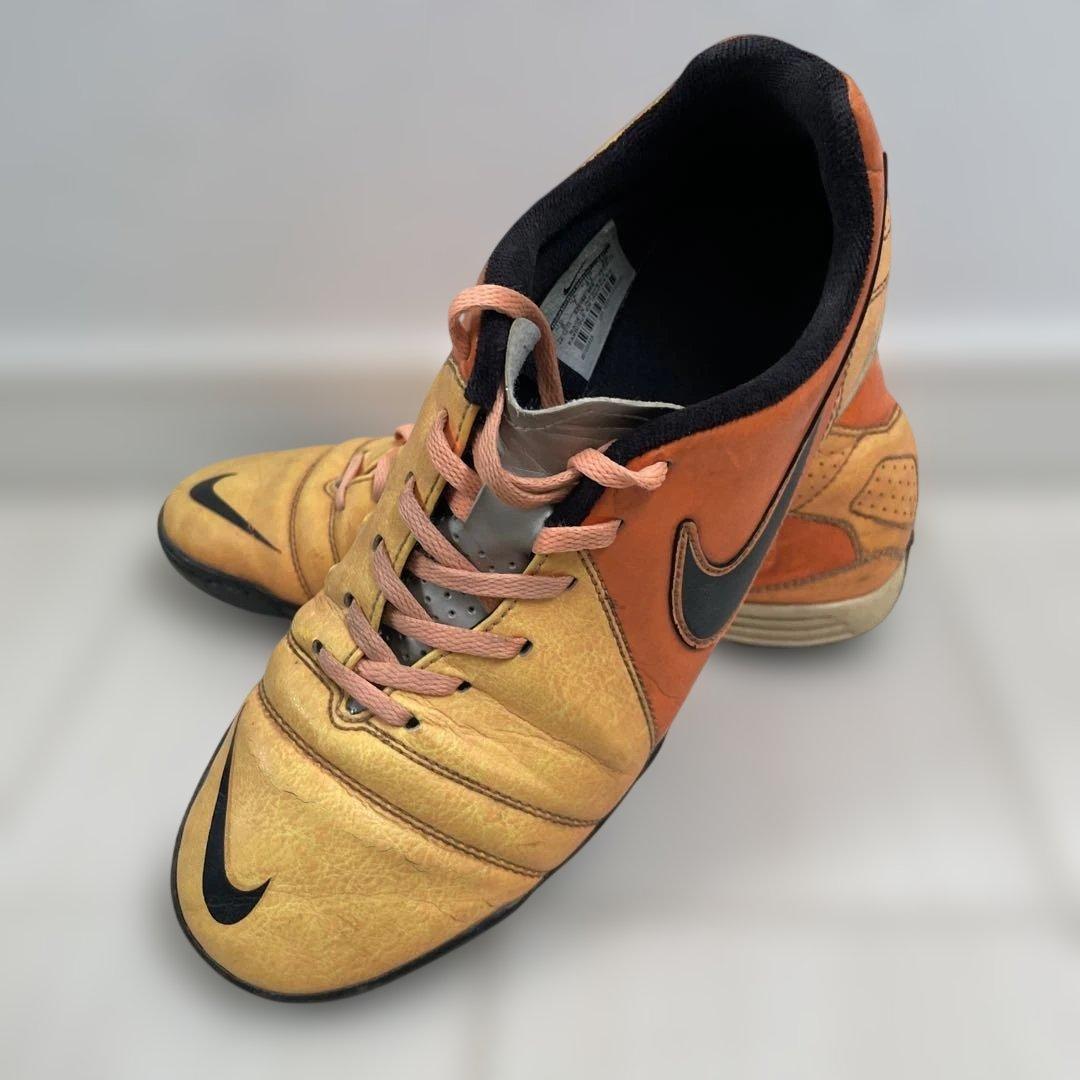 Nike 26cm サッカー トレシュー 本革　オレンジ/イエロー