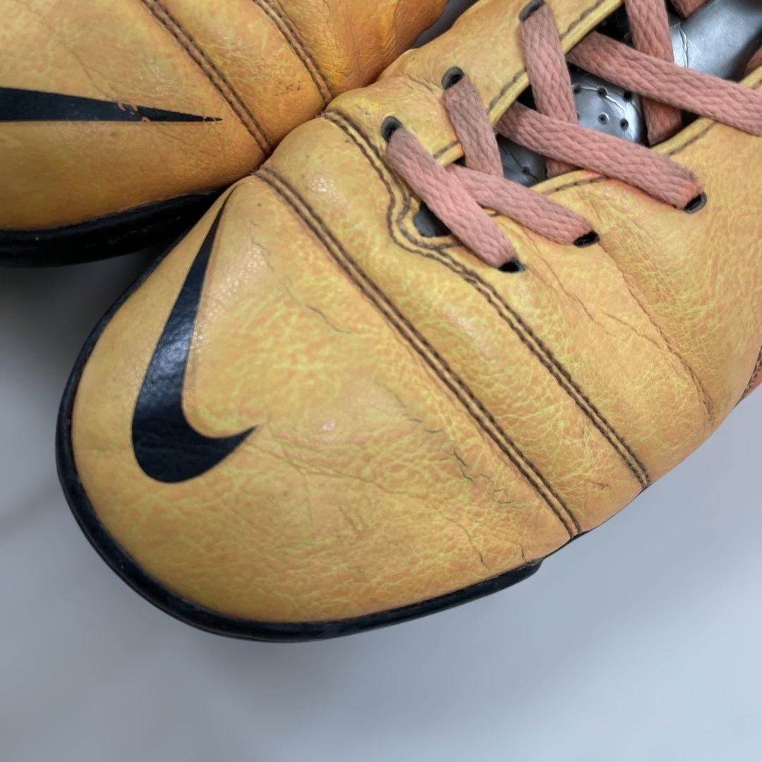 Nike 26cm サッカー トレシュー 本革　オレンジ/イエロー