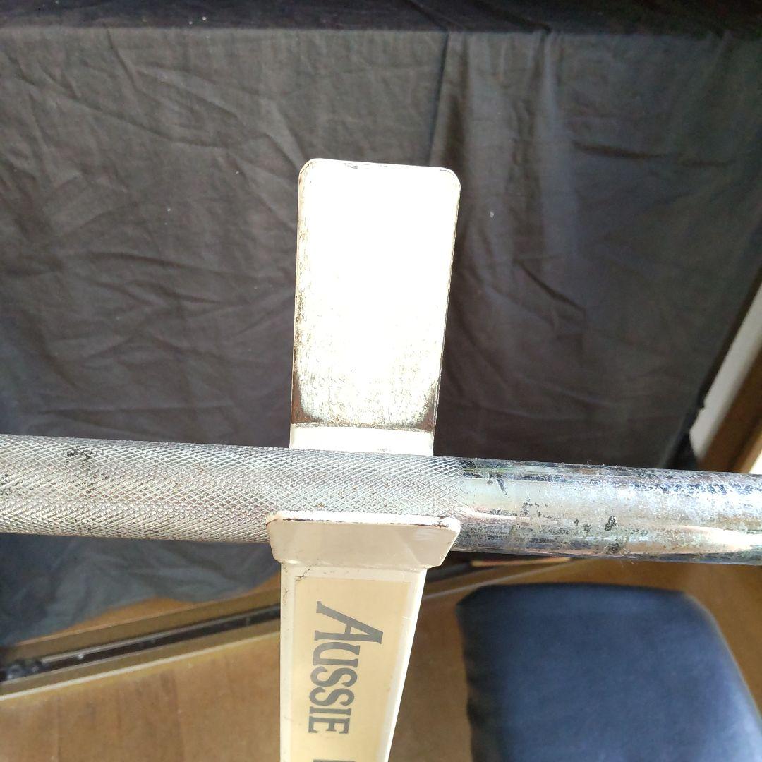 Aussie バーベルベンチ10Kgバー留め具ありプレートあり