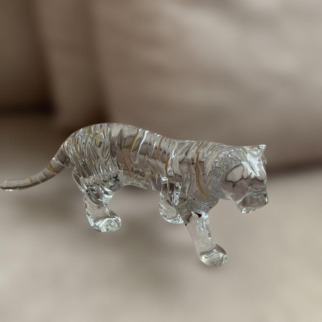 Baccarat Tiger Figurine 置物　美品　箱付ショッパー付