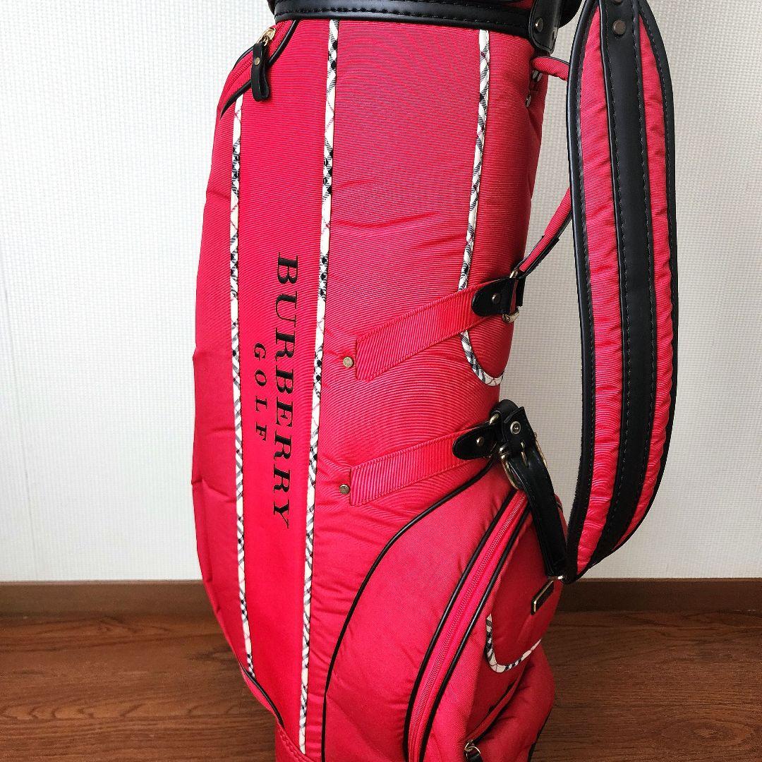 Burberry Golfバーバリーキャディバッグ赤ノバチェック美品ゴルフバック