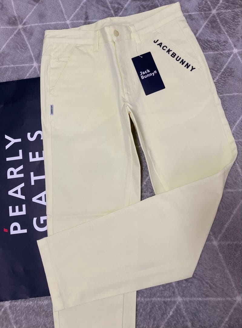 新品 パーリーゲイツ ジャックバニー 2WAYストレッチパンツ(7)3L/黄