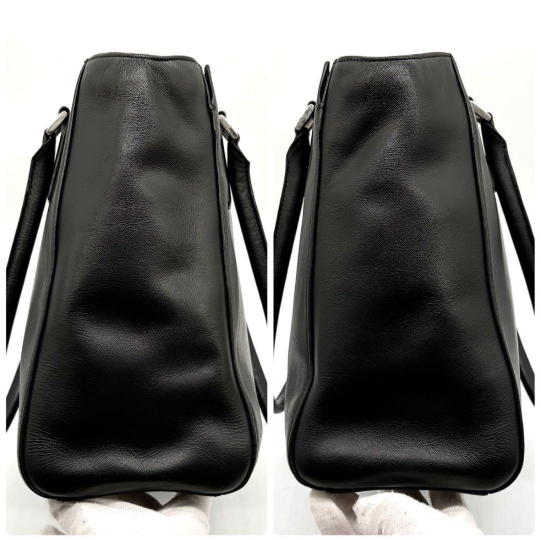 【極美品】ビジネスレザーファクトリー トートバッグ レザー 肩掛け A4可 黒
