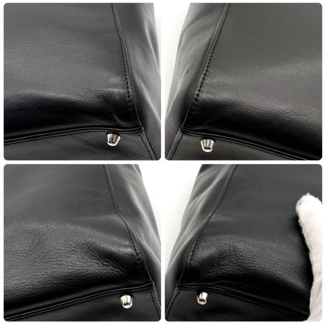 【極美品】ビジネスレザーファクトリー トートバッグ レザー 肩掛け A4可 黒