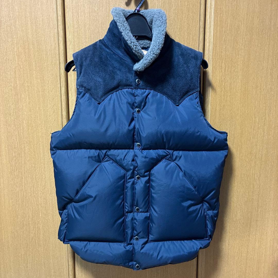 希少品　ロッキーマウンテン×ビームス 別注ボア付きダウンベスト　タグ付　ネイビー