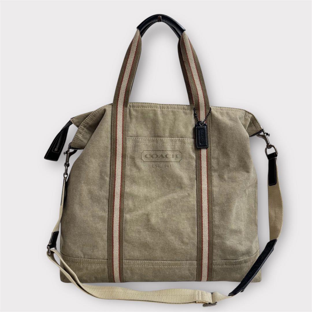 【レア】COACHコーチ キャンバス レザーショルダートートバッグ2WAY⭐︎A4
