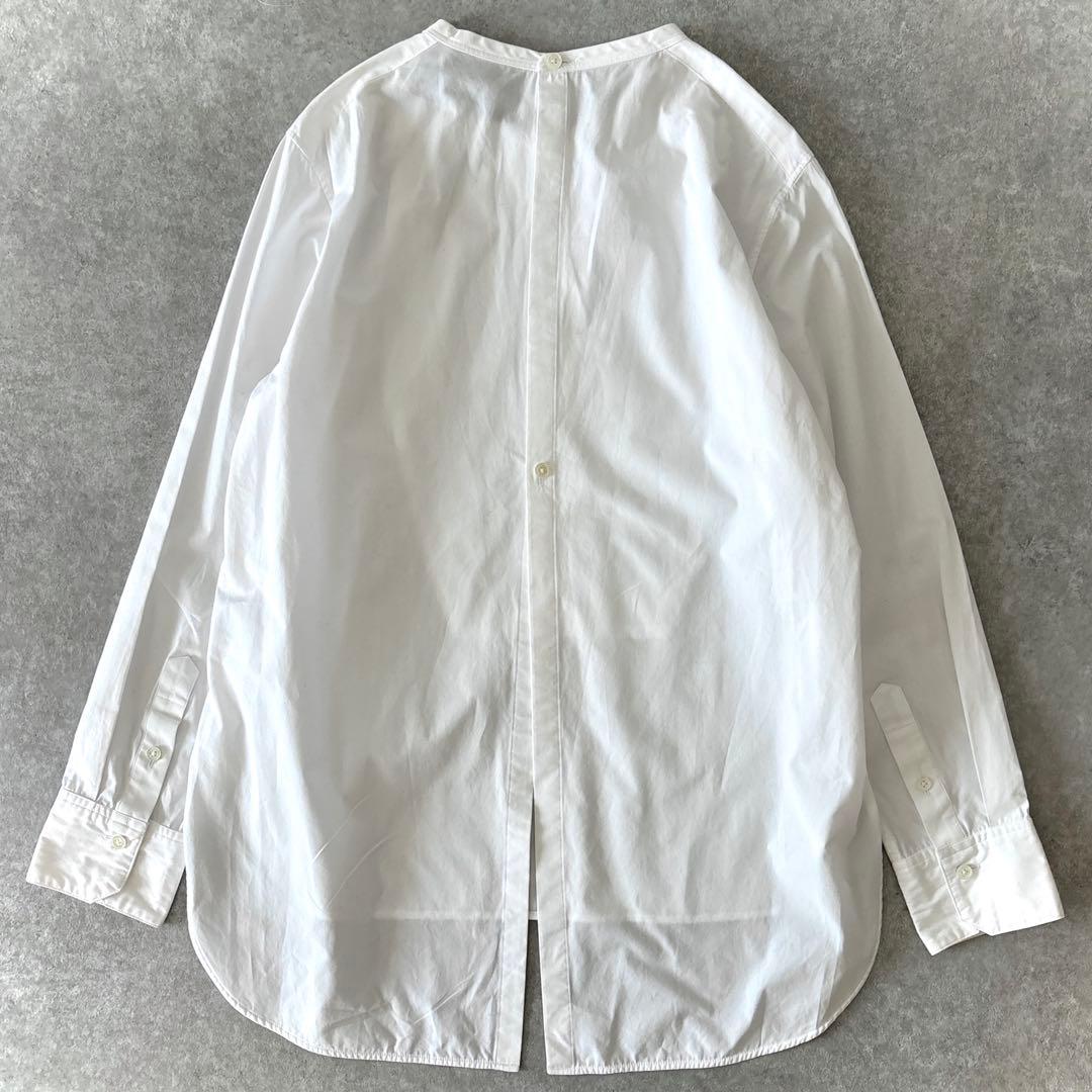 美品 TICCA ティッカ バンドカラーシャツ コットン 洗える バックボタン