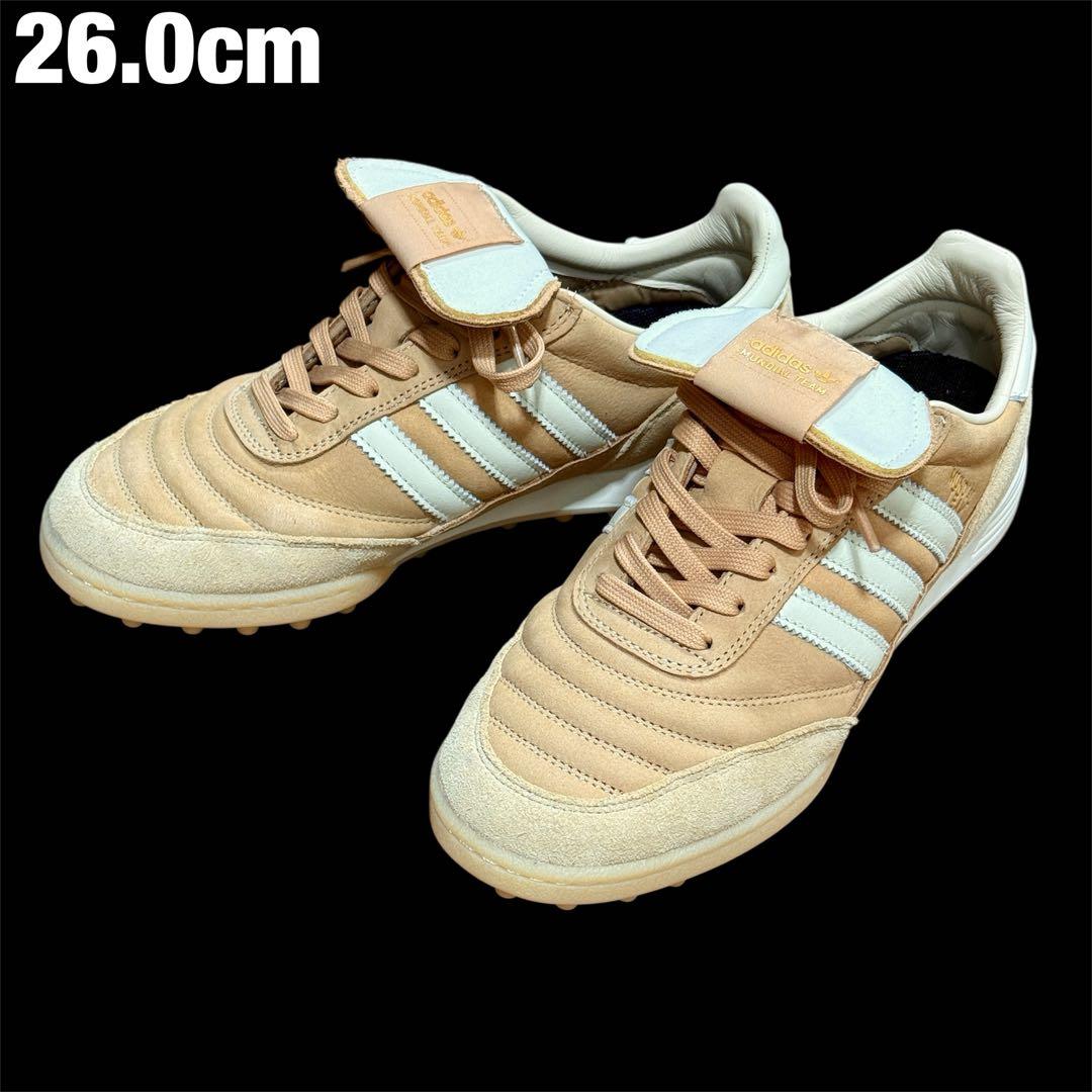 adidas ムンディアルチーム ベージュ スエード スニーカー 26.0cm
