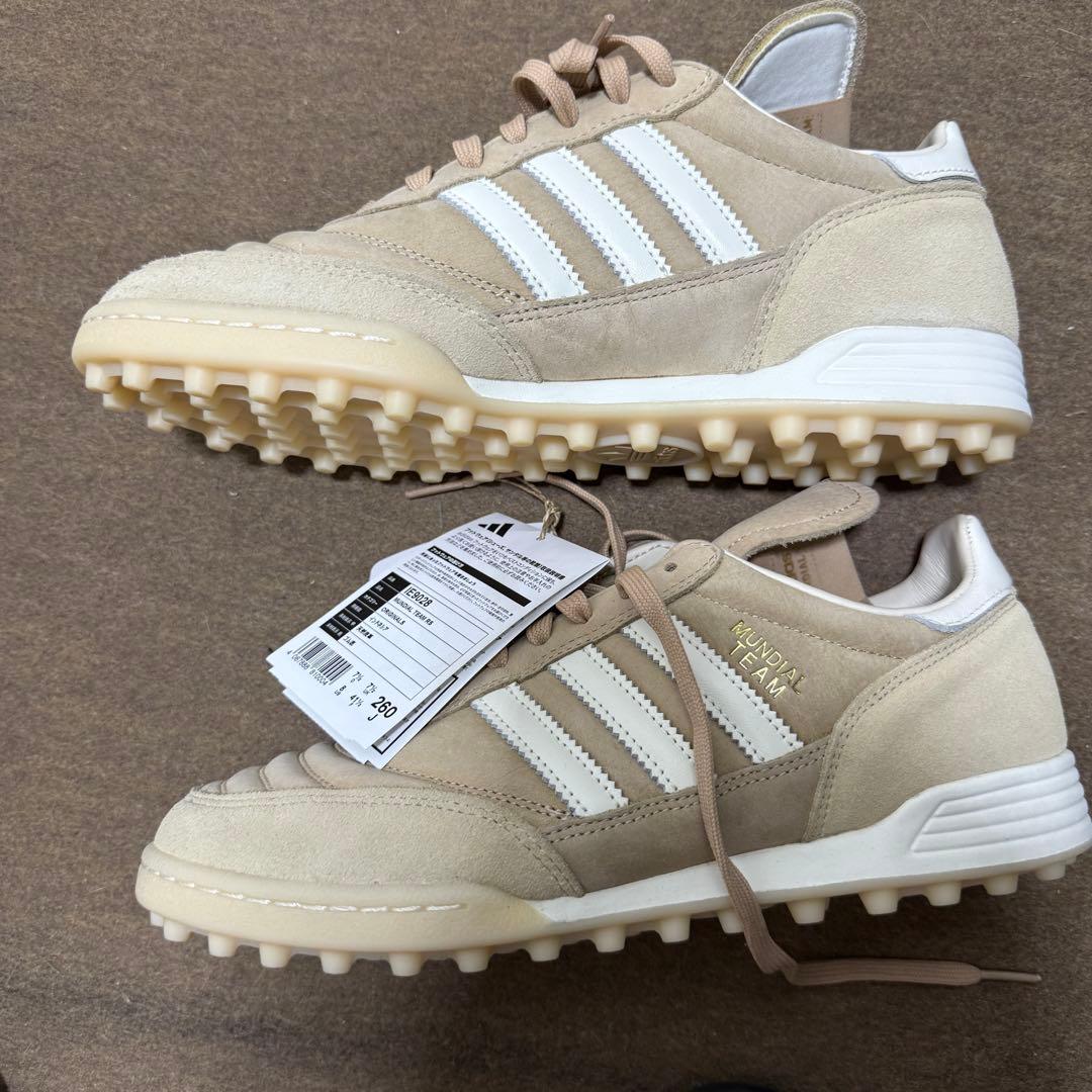 adidas ムンディアルチーム ベージュ スエード スニーカー 26.0cm