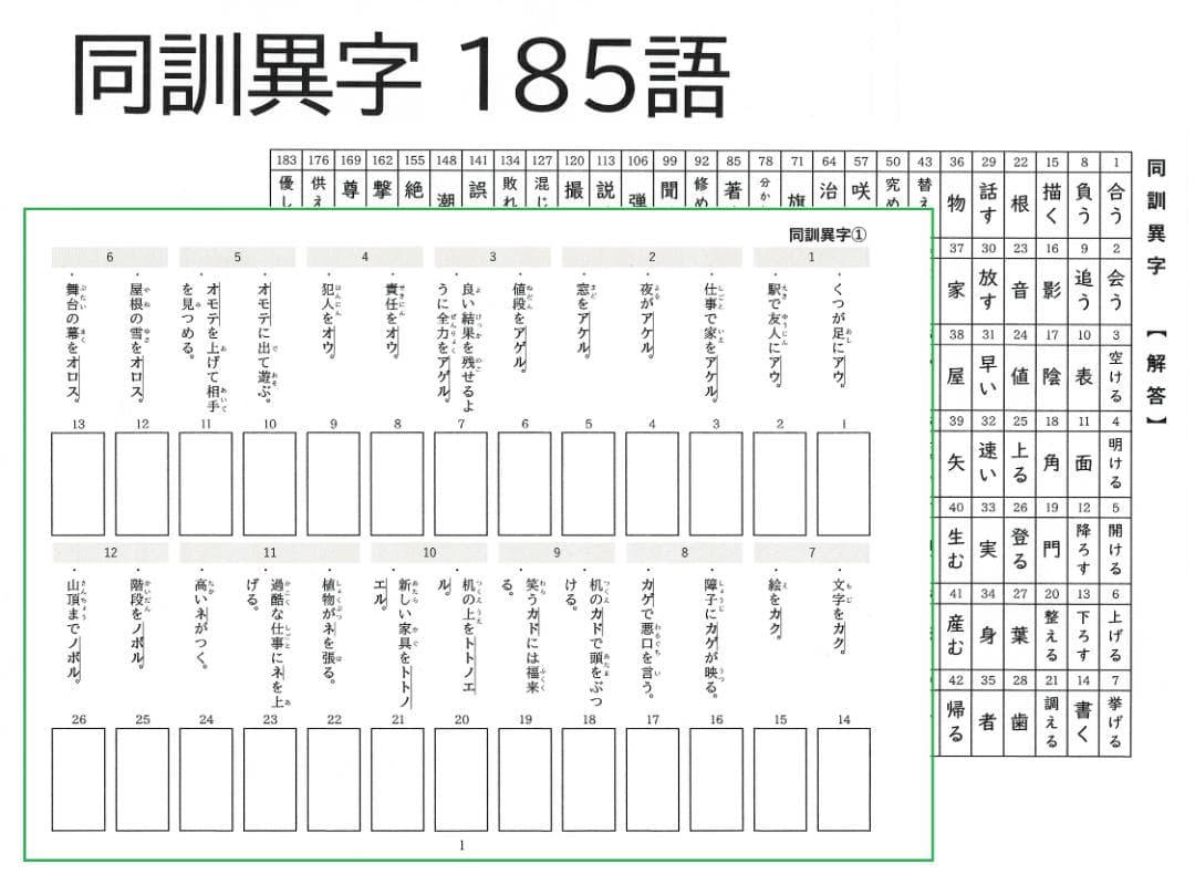 NEW☆カット済【中学受験】国語 知識編 暗記カード/練習帳・演習問題 7点 g