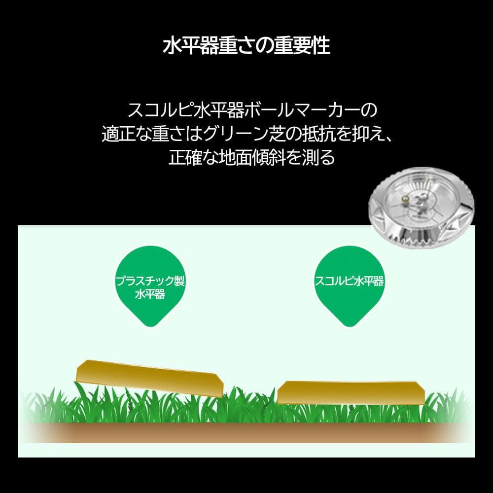 スコルピ水平器ボールマーカー　Galaxy　ギャラクシー　刻印なし　プラチナ