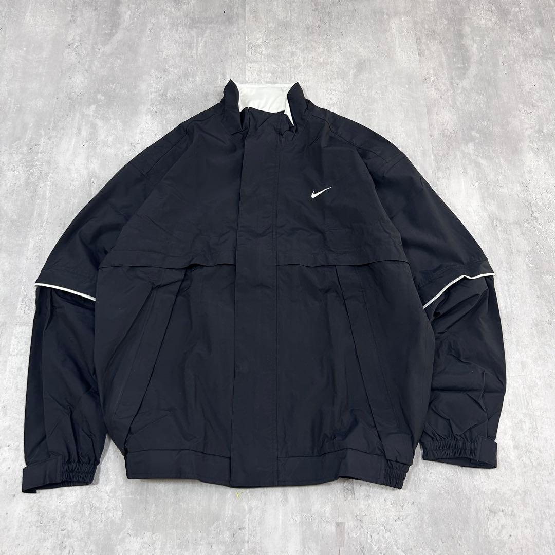 Z286 美品 NIKE ゴルフ レインウェア ナイロン 上下 2way 黒 M