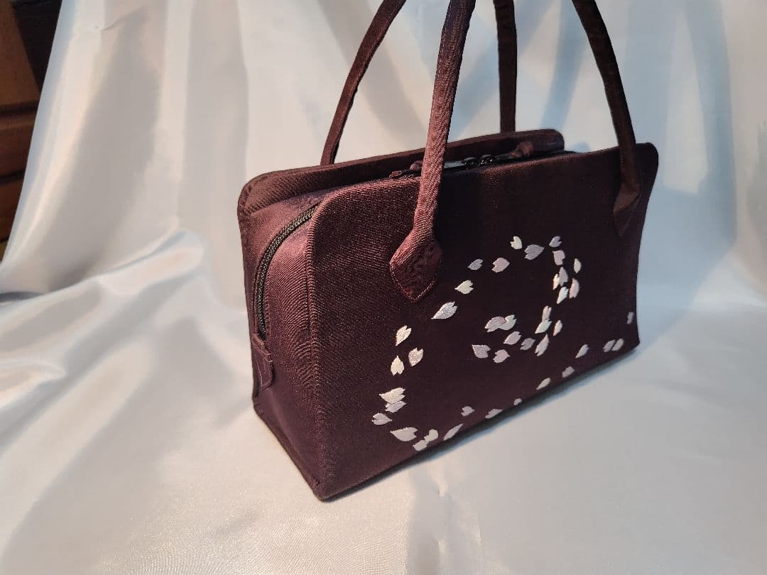 花篝　日本刺繍　利休バッグ　和装バッグ