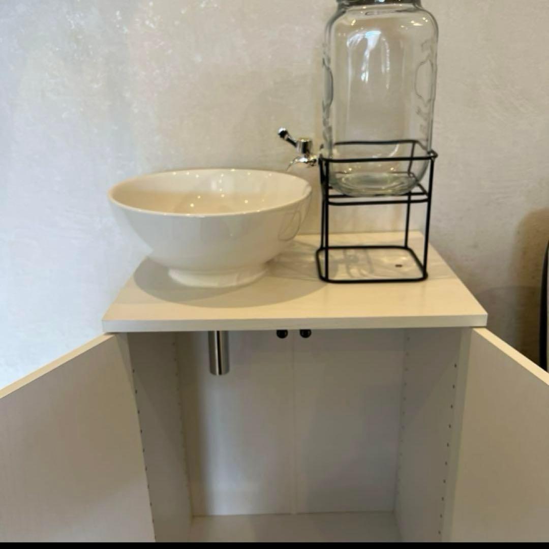 洗面台セット 木製キャビネット 丸型ボウル
