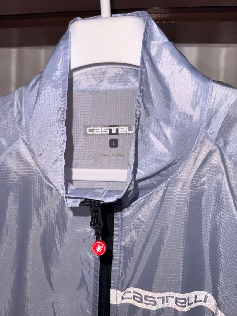 値下げ　CASTELLI ウインドブレーカー　L シルバー 軽量