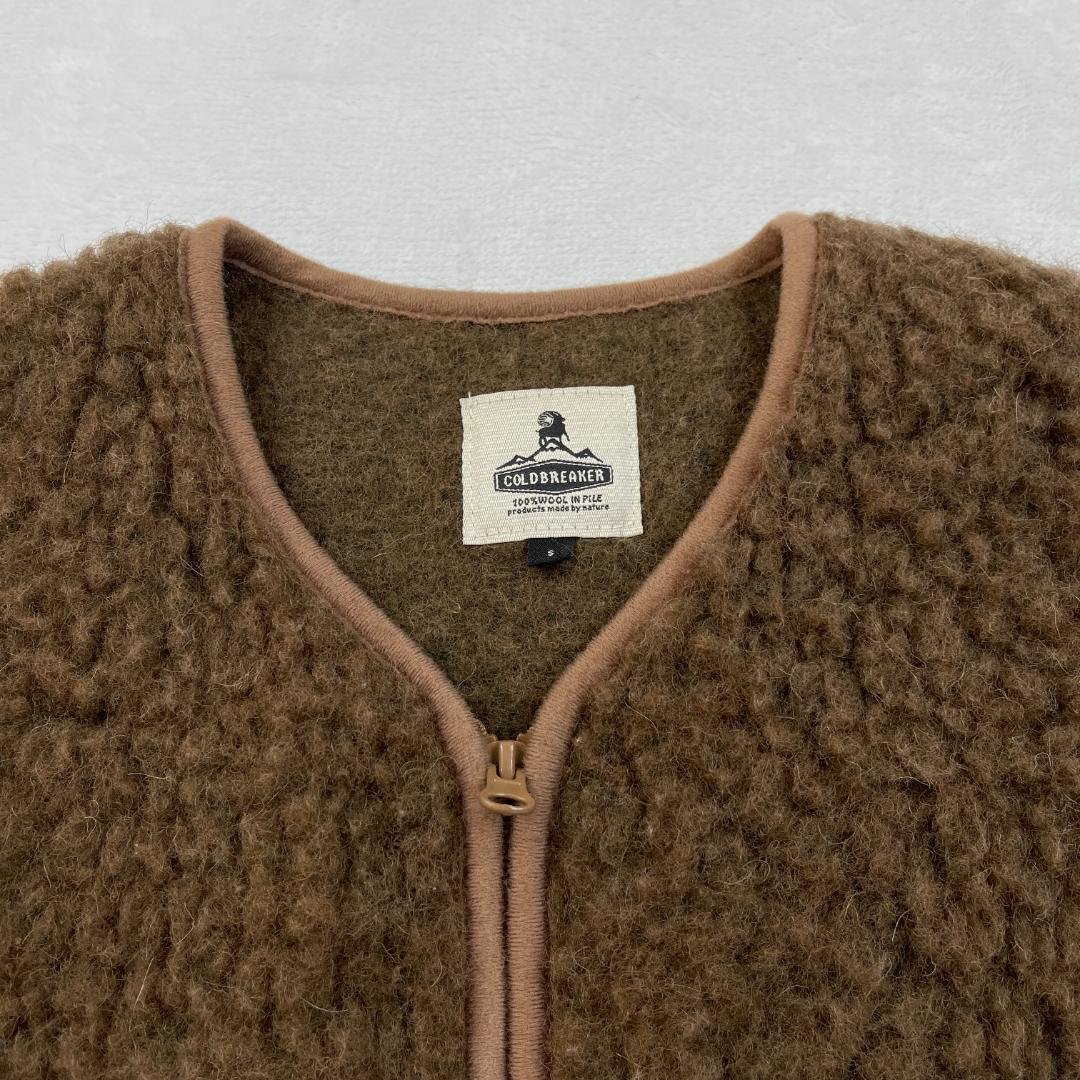 COLD BREAKER　VEST POCKET　ボアジップアップベスト　茶色