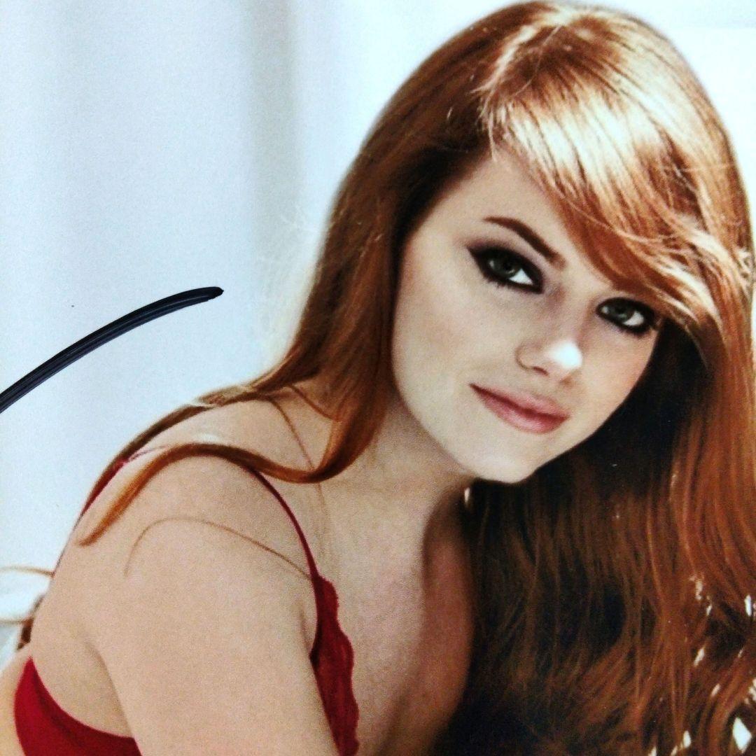 エマ・ストーン直筆サイン入り2Lサイズ写真…ラ・ラ・ランド