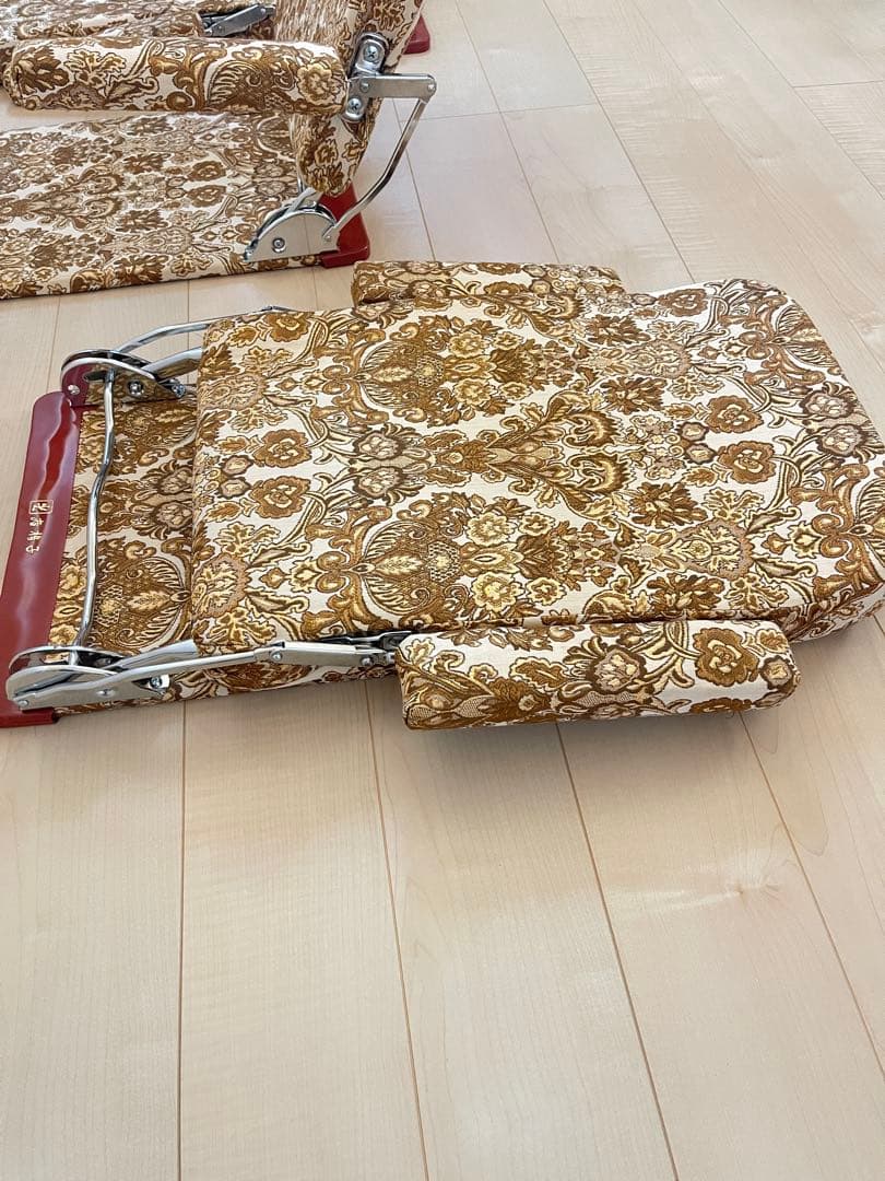 光製作所 HIKARI 折り畳み肘付き　金華山生地　茶の間座椅子　3脚セット