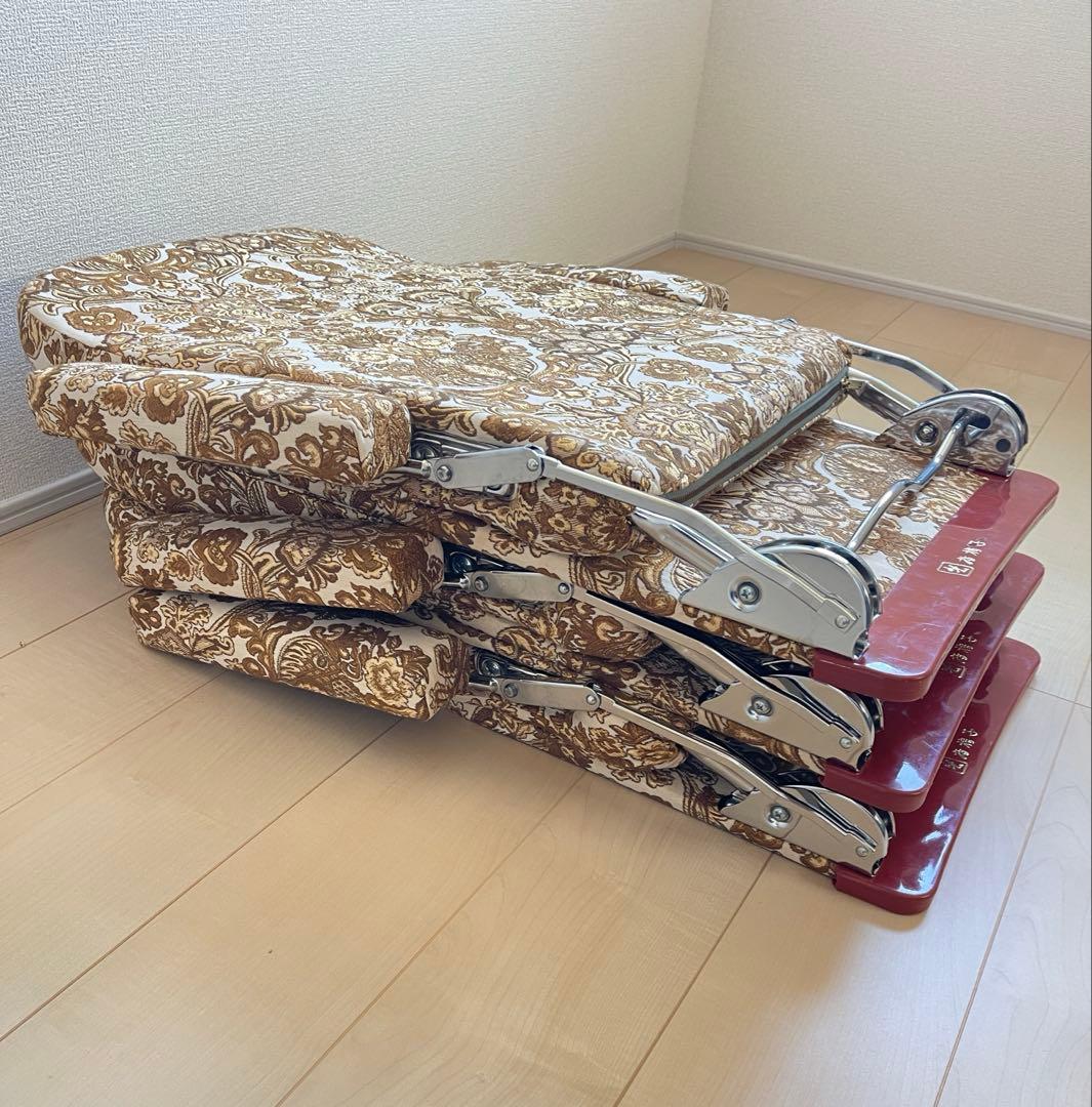 光製作所 HIKARI 折り畳み肘付き　金華山生地　茶の間座椅子　3脚セット