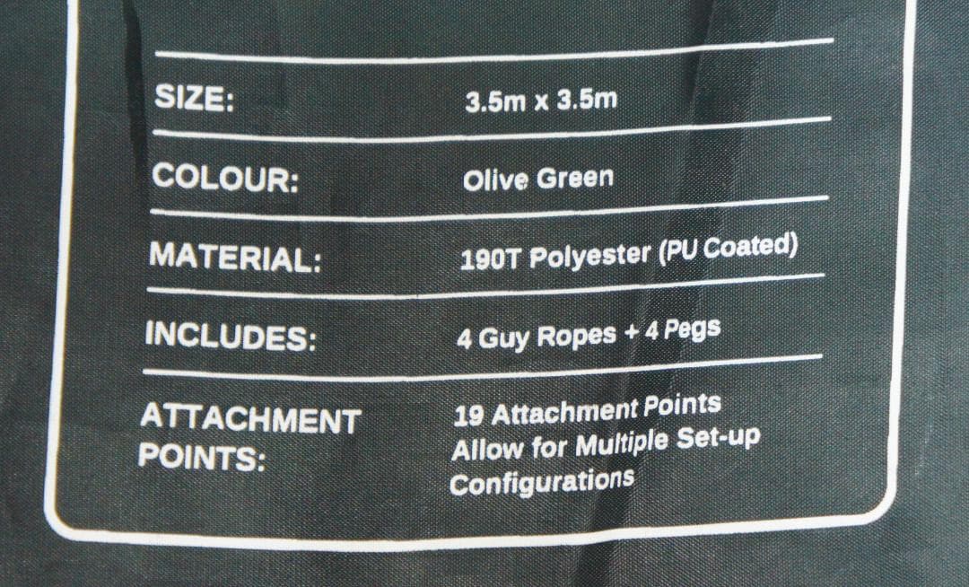 ☆綺麗☆DDタープ☆3.5×3.5☆オリーブグリーン☆☆キャンプ☆野営☆