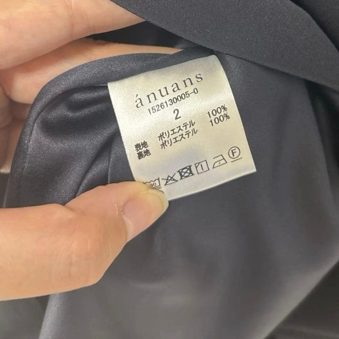 新品タグ付き anuans ダブルサテングレースワンピース ネイビー　サイズ2