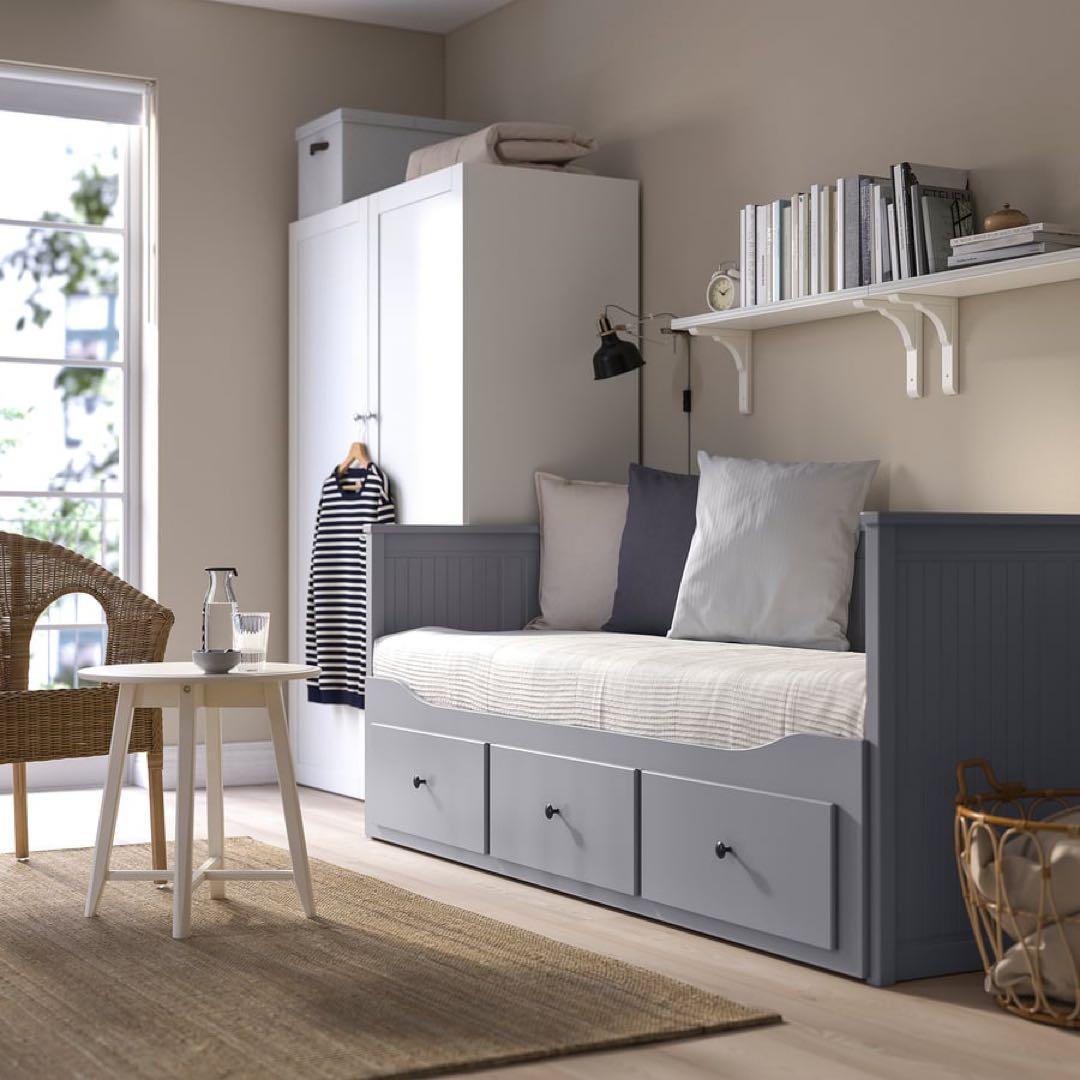 Reducate2030　IKEA ヘムネス、ベッドフレーム、グレー