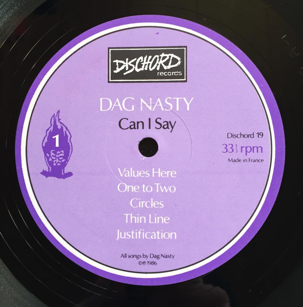 Dag Nasty Can I say LP レコード 86年盤 ダグナスティ