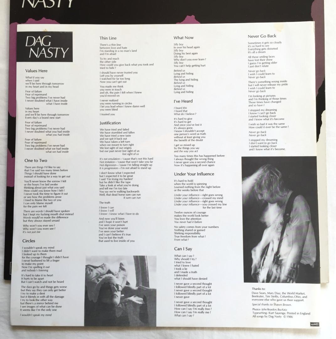 Dag Nasty Can I say LP レコード 86年盤 ダグナスティ