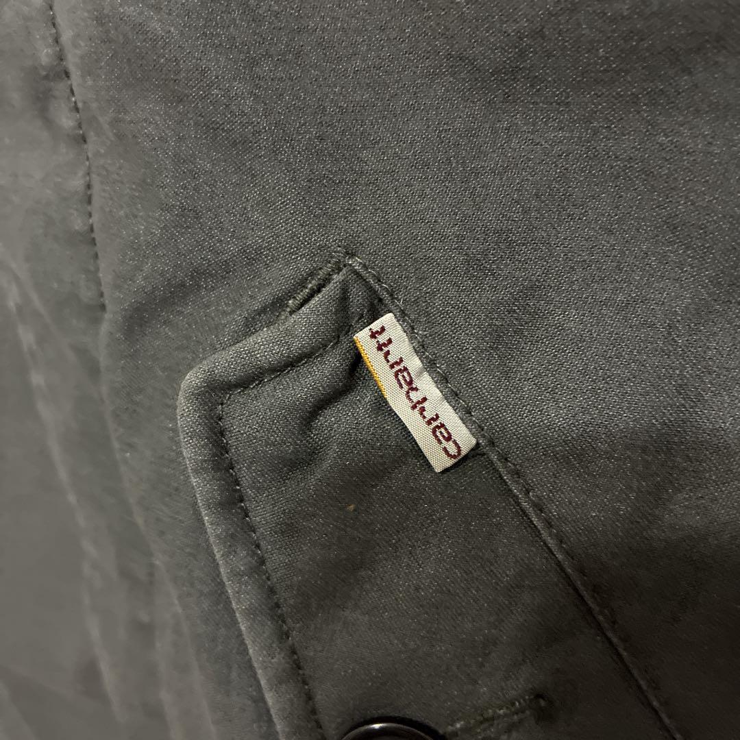 超人気❗️カーハート　ロングコート　S90sワンポイント刺繍ロゴ古着希少レアワーク