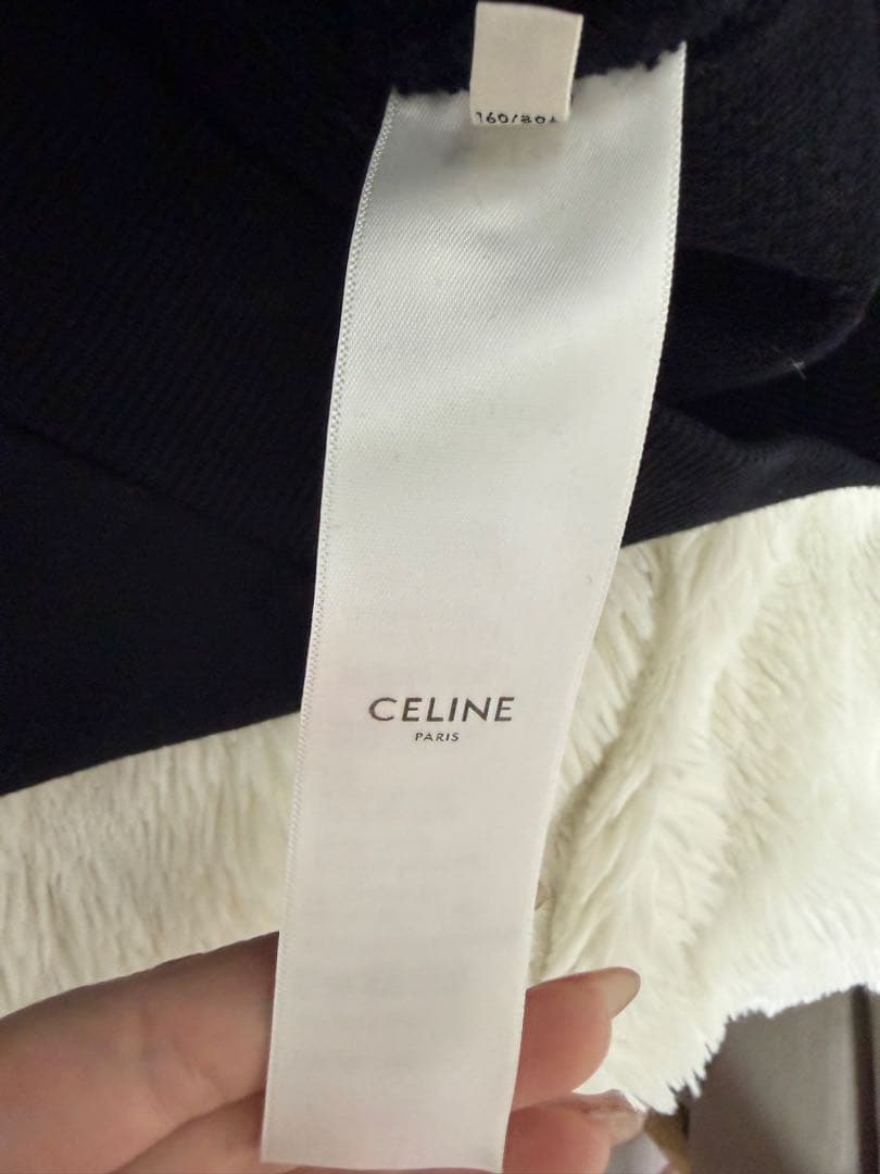 【美品】CELINE ルーズ フーディー / コットンフリース　ブラック