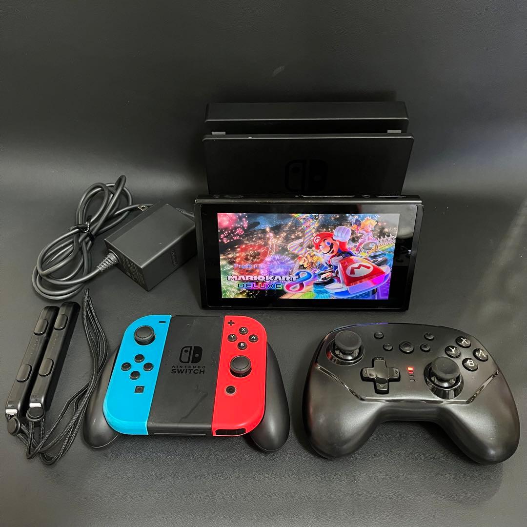 【新品スティック交換済/追加コントローラー付き/未対策機】Switch 赤青