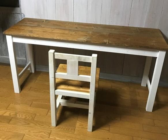 受注製作☆北欧デスク☆お洒落なツートン長机【1200】パソコン机☆