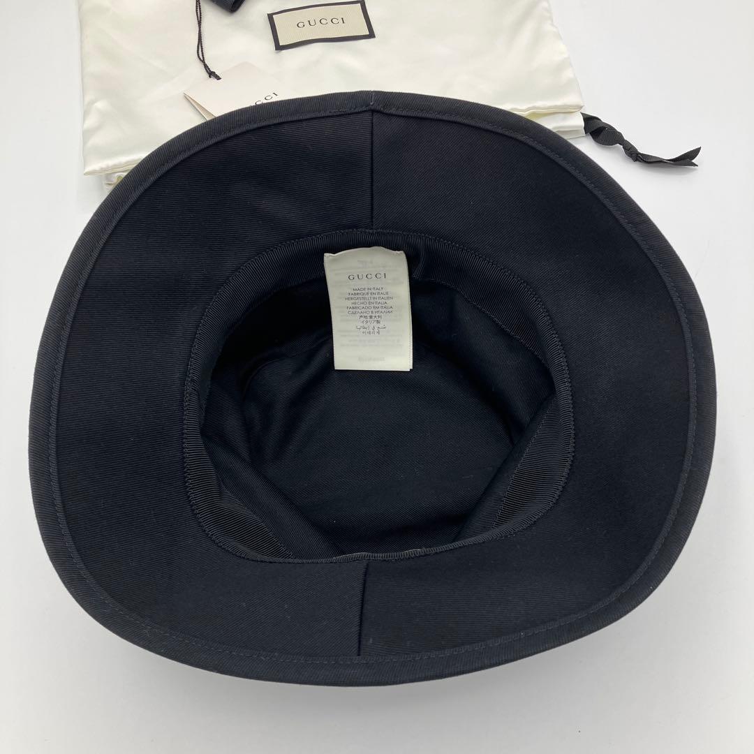 【極美品】GUCCI 627174 ロゴ パッチ バケットハット