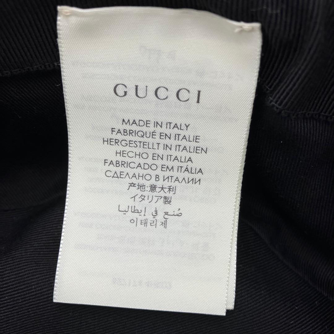【極美品】GUCCI 627174 ロゴ パッチ バケットハット