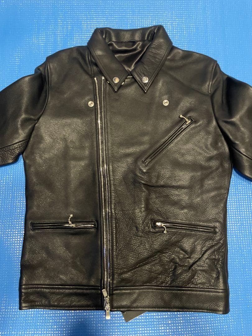 新品未使用タグ付き Liugoo本革 サイクロンダブルライダース オトコフクdx