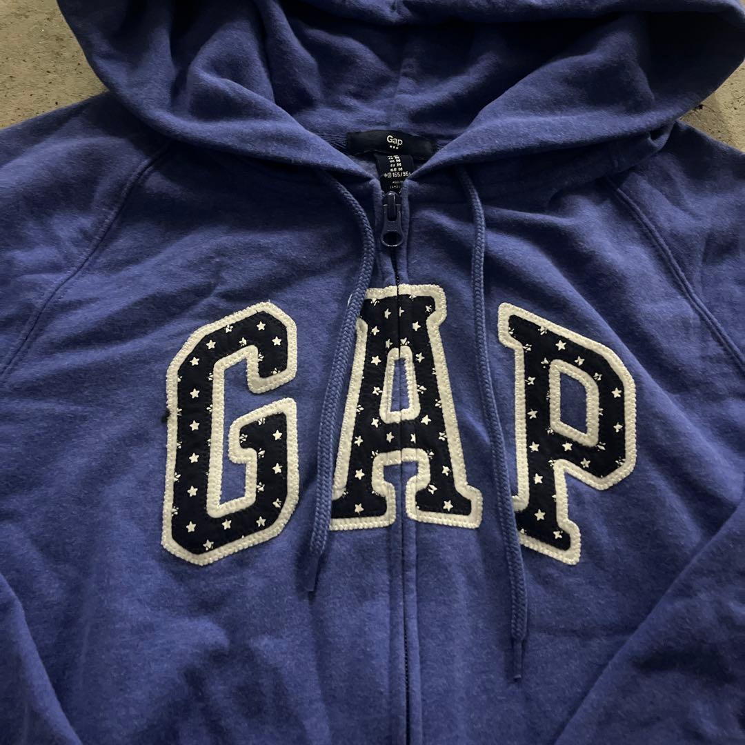 Gap ブルー　ジップパーカー　y2k 平成ギャル　短丈　星