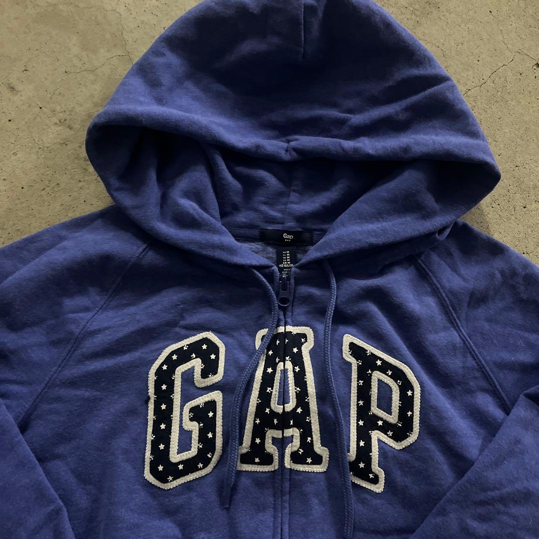 Gap ブルー　ジップパーカー　y2k 平成ギャル　短丈　星