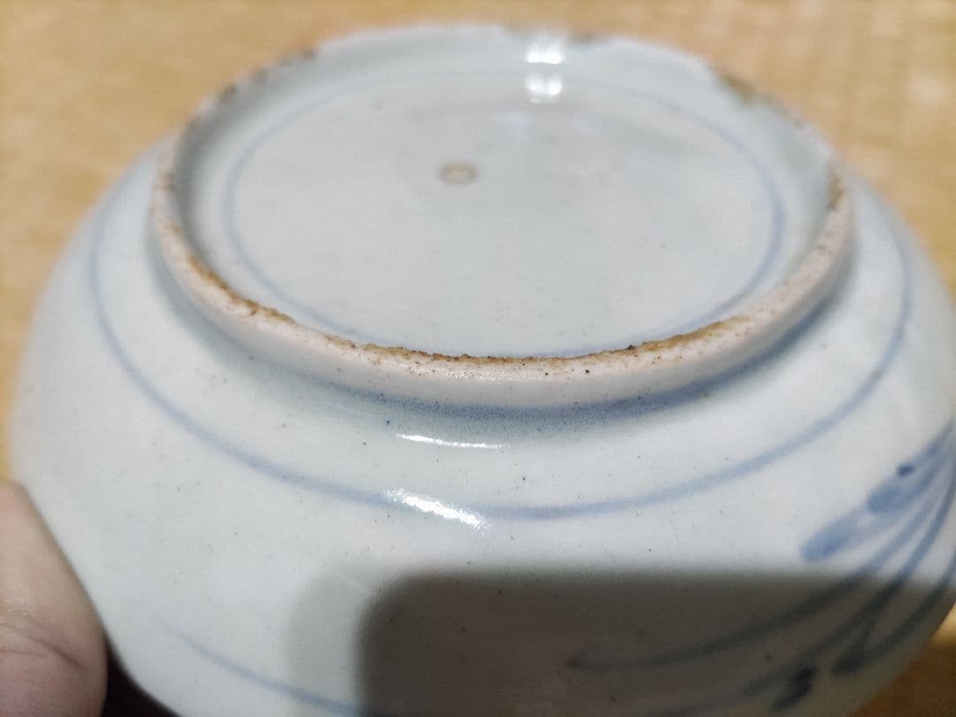 古伊万里　藍九谷　染付　5寸皿　無傷