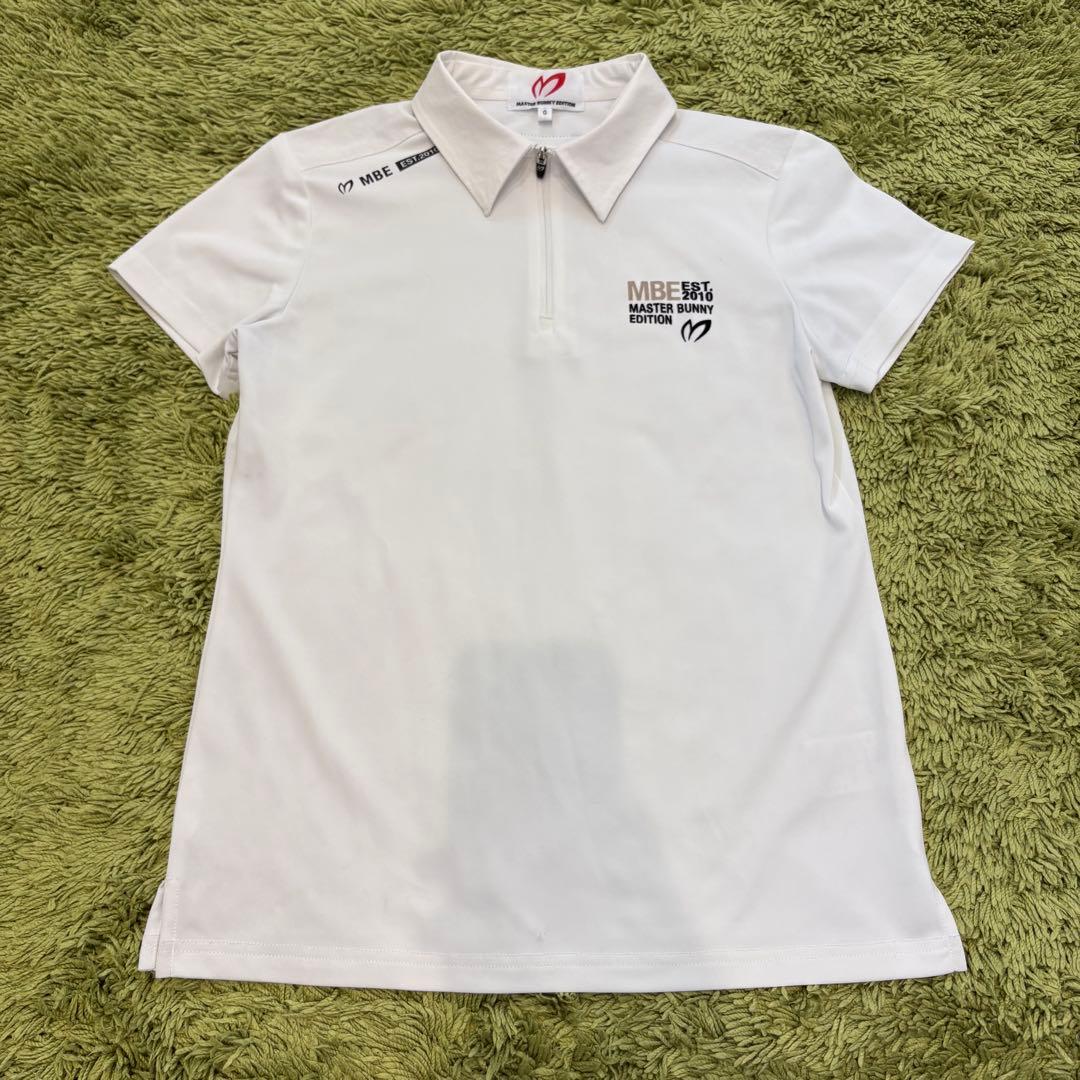 マスターバニーエディション ハーフジップtシャツ 半袖シャツ 白 ホワイト 0